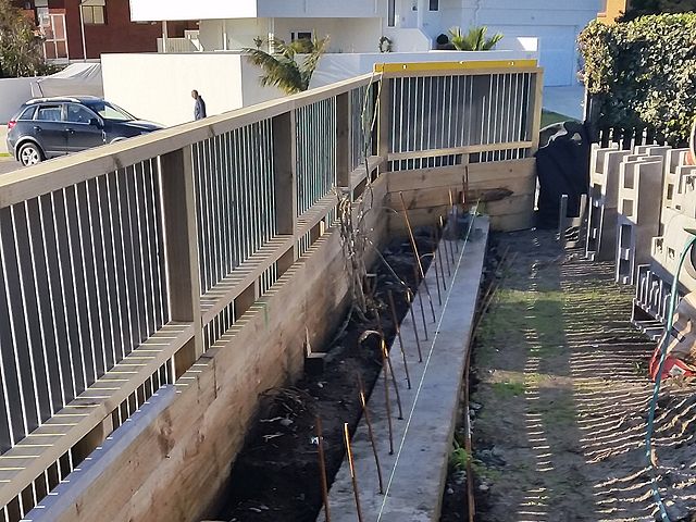 New fencing and concrete footings